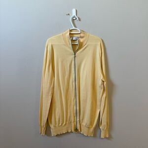 Brunello Cucinelli Canary Yellow Zip Up Sweater
